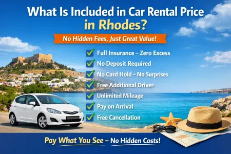 Qu’est-ce qui est inclus dans le prix d’une location de voiture à Rhodes?